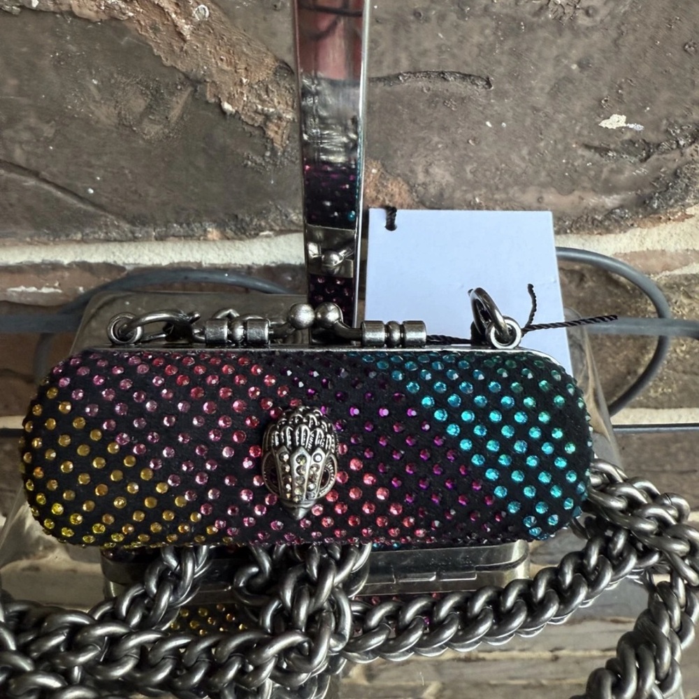Kurt Geiger Black and Multicolor Studded Clutch